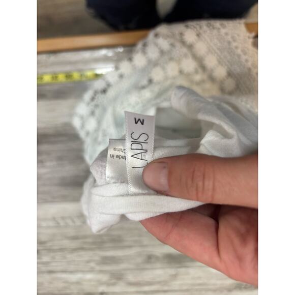 Lapis White Lace Sleeveless Tank Top - Size Small Lace Overlay Shirt - Picture 11 of 11